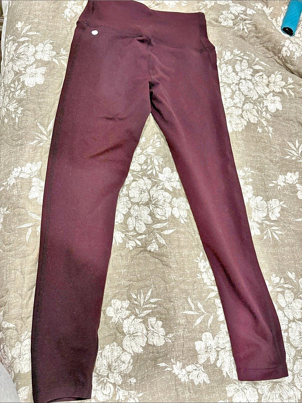 Zella Moto Ribbed High Waist Ankle Leggings Purple Small
